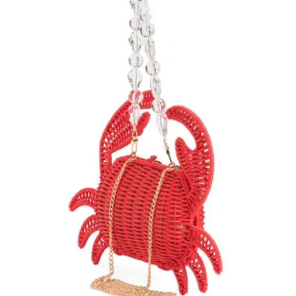 Adorable Red Crab Woven Handbag - Picture 2 of 6